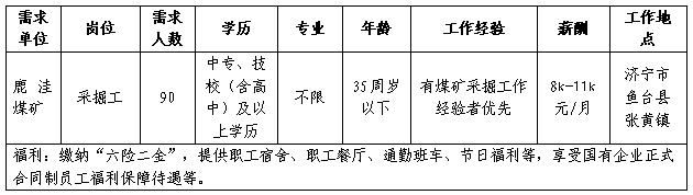 2024年山東魯泰控股集團有限公司鹿洼煤礦采掘工招聘公告